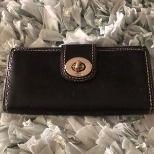 Coach black leather wallet